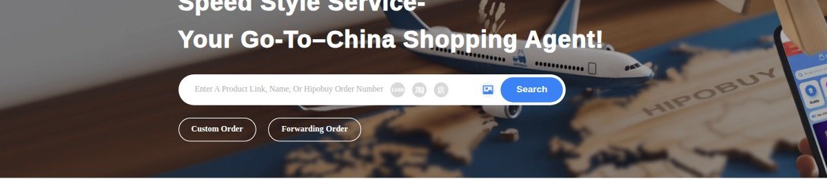 Officiële HipoBuy-plakbalk: Goods/shop's link or name en de drie stappen eronder